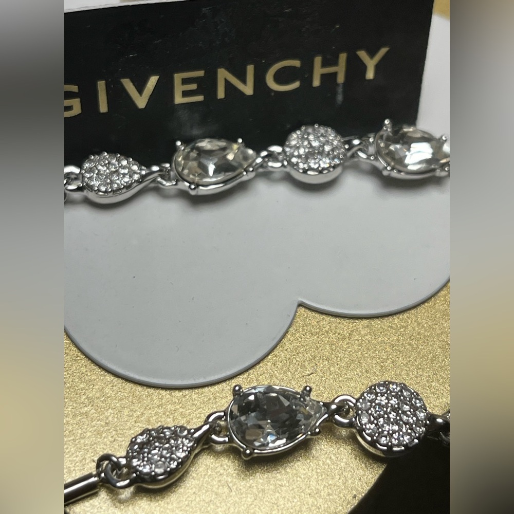 Givenchy Silver Crystal Toggle Necklace - image 3